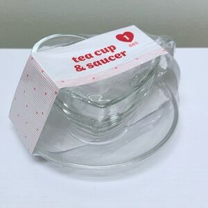 3 for $15 SALE Target Bullseye Playground Heart Shaped Teacup & Saucer